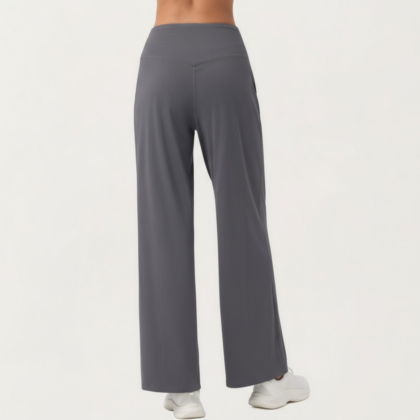 High Waist Pleated Wide Leg Sweatpants with Smooth Stretch Fabric and Relaxed Silhouette