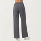 High Waist Pleated Wide Leg Sweatpants with Smooth Stretch Fabric and Relaxed Silhouette