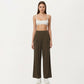 High Waist Pleated Wide Leg Sweatpants with Smooth Stretch Fabric and Relaxed Silhouette