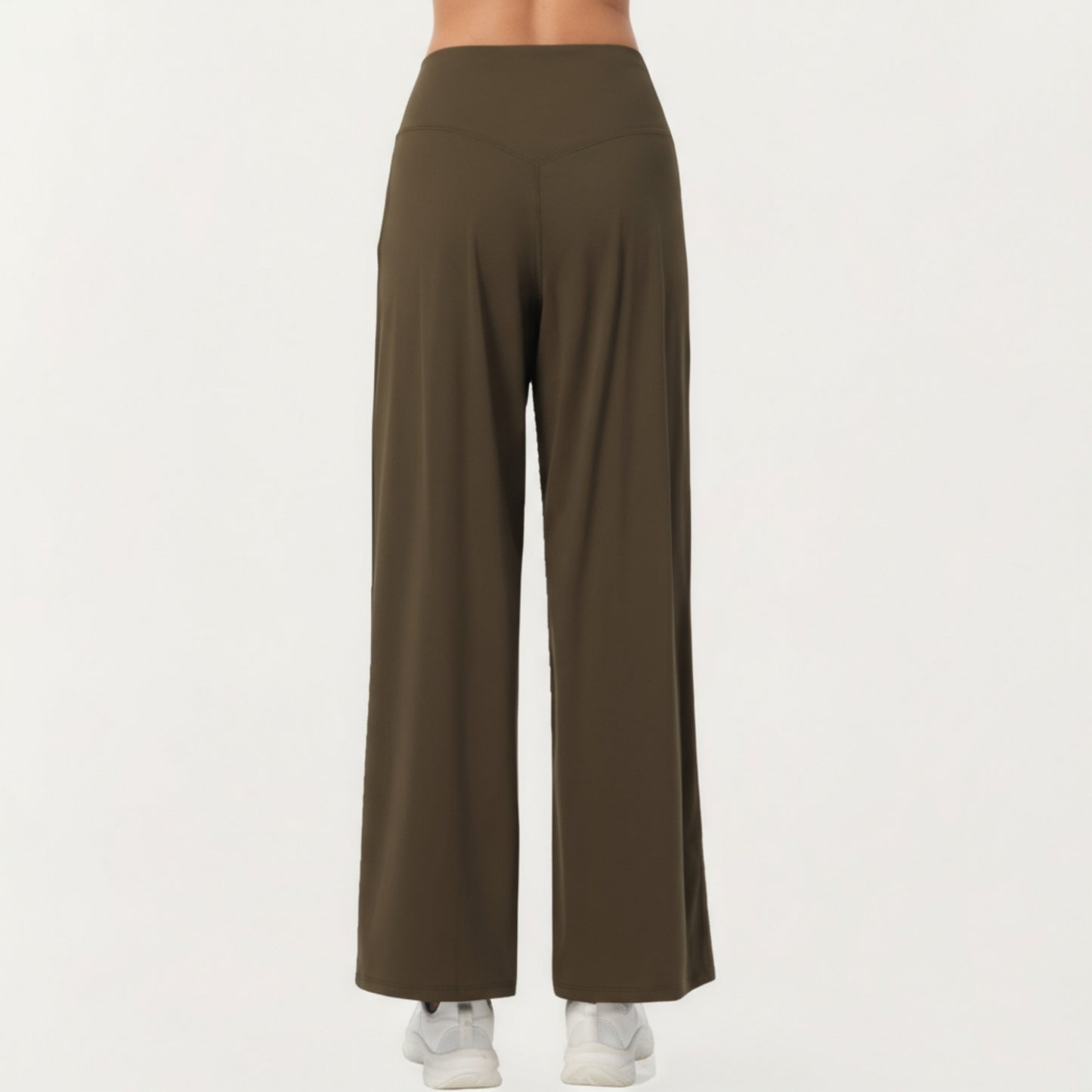 High Waist Pleated Wide Leg Sweatpants with Smooth Stretch Fabric and Relaxed Silhouette