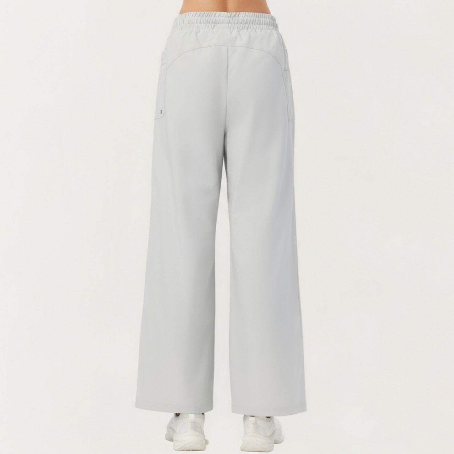 High Waist Wide Leg Cargo Sweatpants with Adjustable Drawstring and Utility Pocket Design