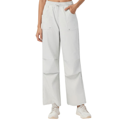 High Waist Wide Leg Cargo Sweatpants with Adjustable Drawstring and Utility Pocket Design