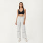 High Waist Wide Leg Cargo Sweatpants with Adjustable Drawstring and Utility Pocket Design