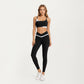 Asymmetrical Neck Colorblock Sports Bra with Strap Design and Stretch Fit Fabric
