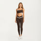 Asymmetrical Neck Colorblock Sports Bra with Strap Design and Stretch Fit Fabric