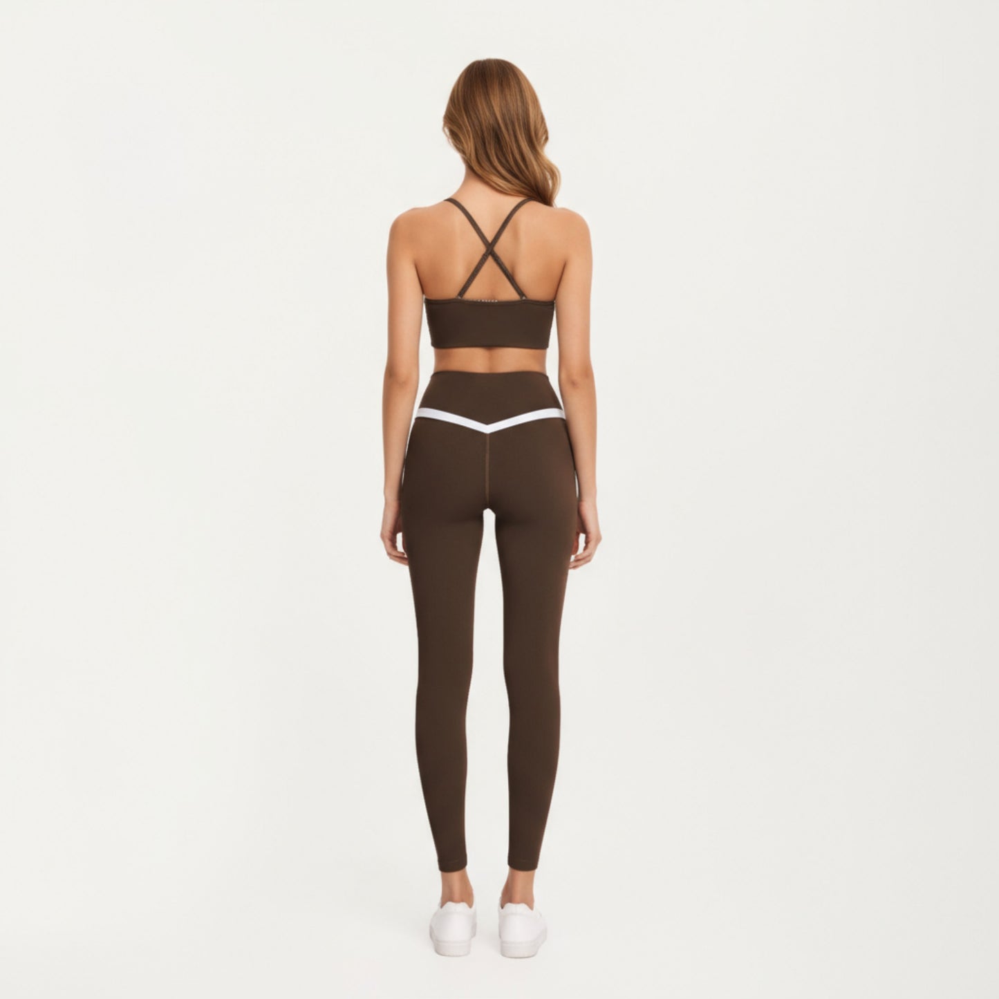 Asymmetrical Neck Colorblock Sports Bra with Strap Design and Stretch Fit Fabric
