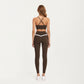Asymmetrical Neck Colorblock Sports Bra with Strap Design and Stretch Fit Fabric