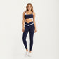 Asymmetrical Neck Colorblock Sports Bra with Strap Design and Stretch Fit Fabric
