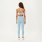 Square Neck Colorblock Sports Bra with Spaghetti Straps and Stretch Fit Fabric