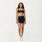 Scoop Neck Colorblock Sports Bra with Adjustable Straps and Stretch Fit Fabric