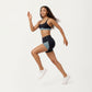 Scoop Neck Colorblock Sports Bra with Adjustable Straps and Stretch Fit Fabric