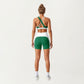 V-Neck Cross Front Colorblock Sports Bra with Wide Straps and Supportive Elastic Band