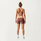 V-Neck Cross Front Colorblock Sports Bra with Wide Straps and Supportive Elastic Band