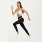 Crossover Waist Colorblock Full Length Leggings with Stretch Fit Fabric and Contoured Silhouette