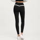 Crossover Waist Colorblock Full Length Leggings with Stretch Fit Fabric and Contoured Silhouette
