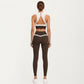 Crossover Waist Colorblock Full Length Leggings with Stretch Fit Fabric and Contoured Silhouette