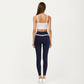 Crossover Waist Colorblock Full Length Leggings with Stretch Fit Fabric and Contoured Silhouette