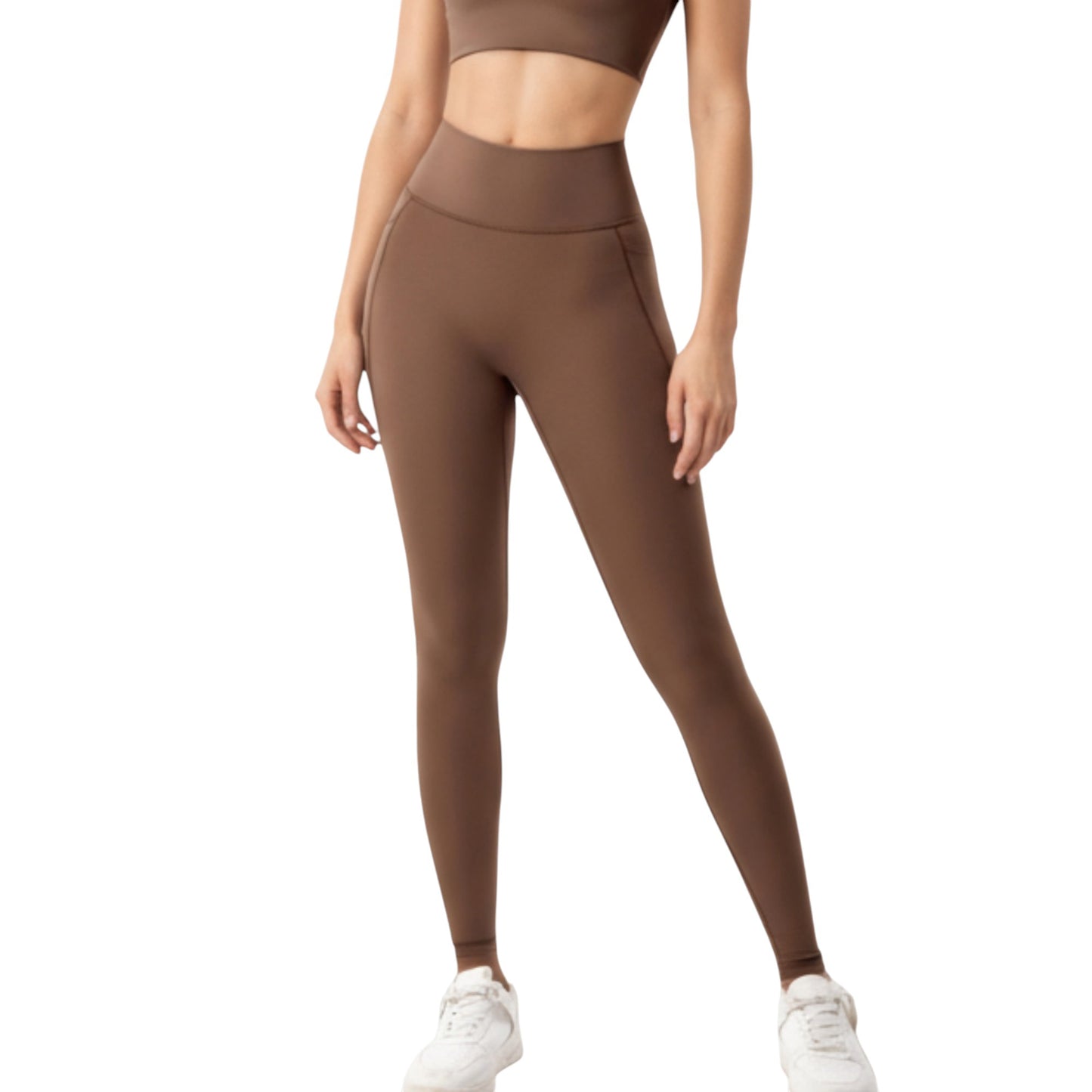 High Waist Full Length Leggings with Smooth Stretch Fabric and Contoured Fit