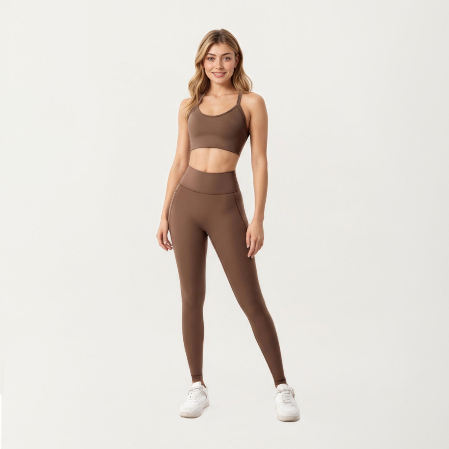 High Waist Full Length Leggings with Smooth Stretch Fabric and Contoured Fit
