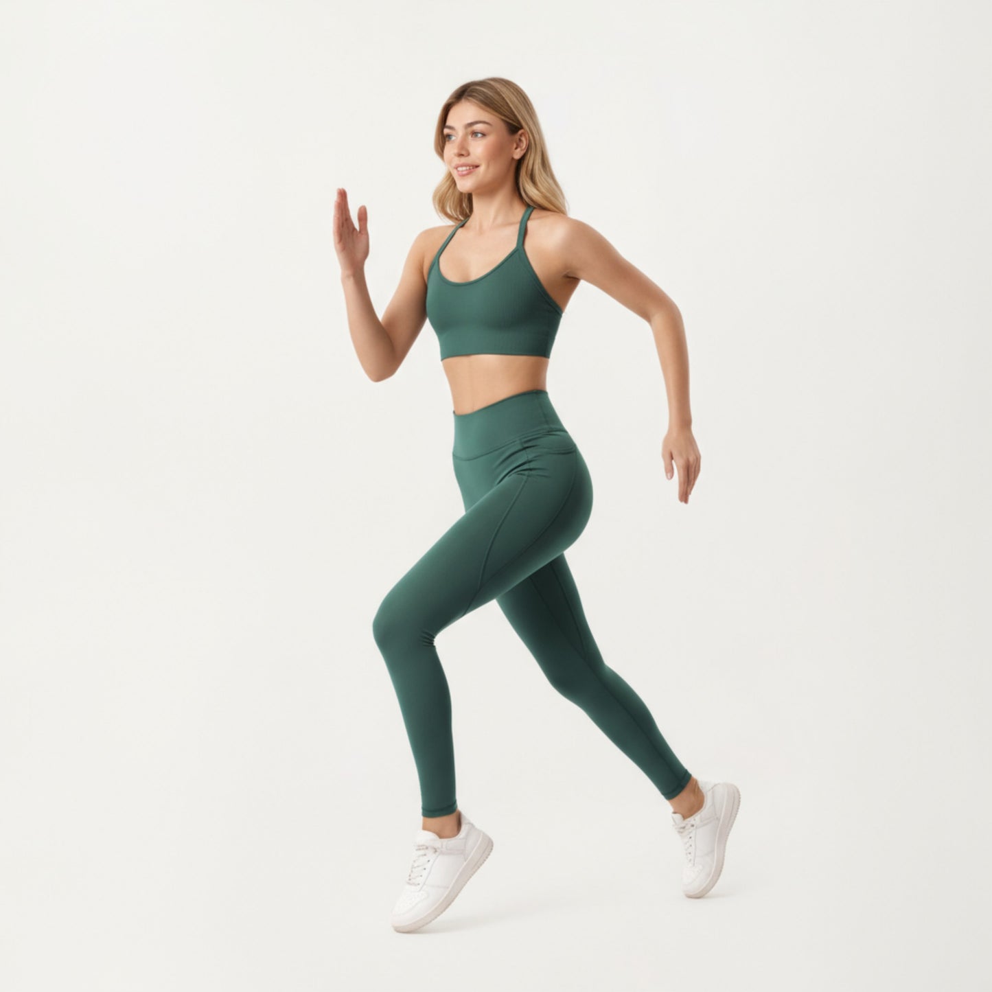 High Waist Full Length Leggings with Smooth Stretch Fabric and Contoured Fit