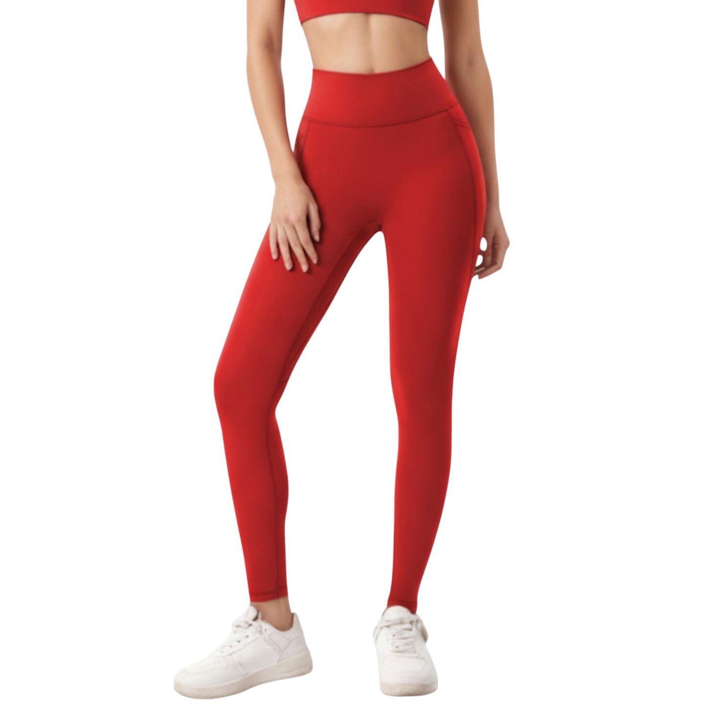 High Waist Full Length Leggings with Smooth Stretch Fabric and Contoured Fit