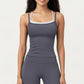 Double Strap Fitted Active Tank Top with Built-In Shelf Bra