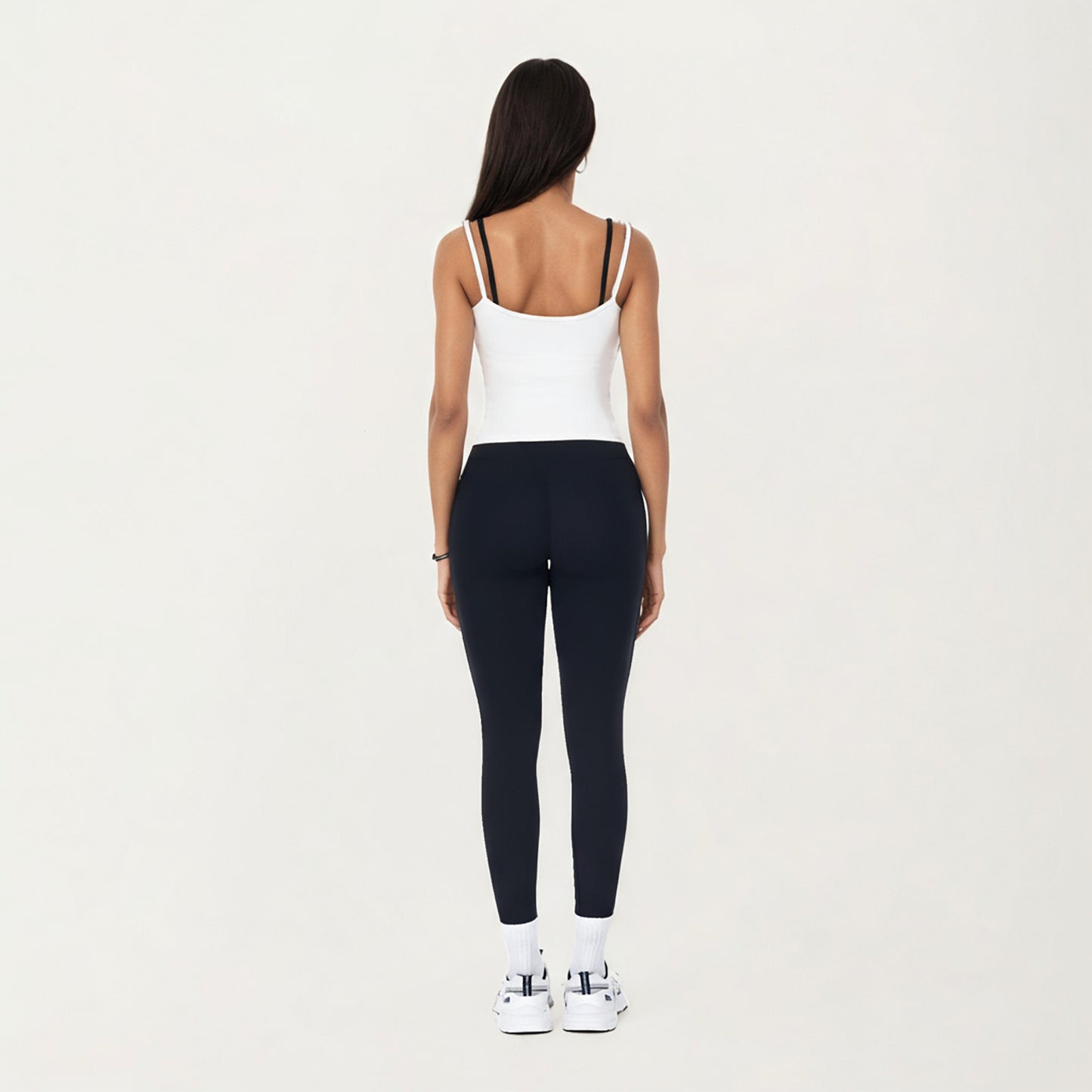 Double Strap Fitted Active Tank Top with Built-In Shelf Bra