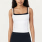 Double Strap Fitted Active Tank Top with Built-In Shelf Bra