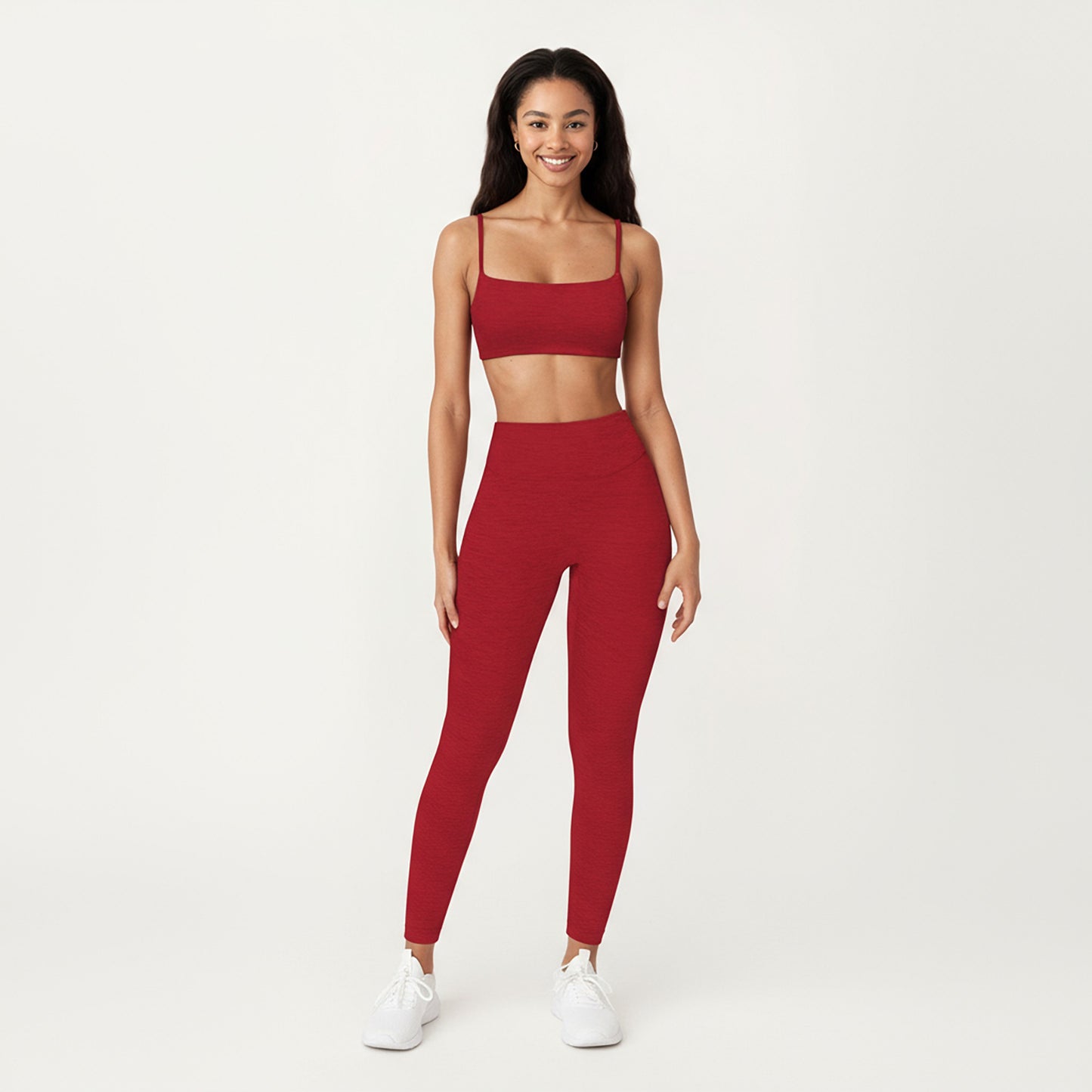 Seamless Rib Knit Bralette Top with Adjustable Spaghetti Straps