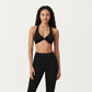 Twist Front Halter Sports Bra Top with Supportive Wide Straps