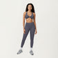 Twist Front Halter Sports Bra Top with Supportive Wide Straps