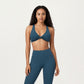 Twist Front Halter Sports Bra Top with Supportive Wide Straps