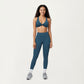 Twist Front Halter Sports Bra Top with Supportive Wide Straps