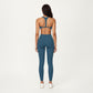 Twist Front Halter Sports Bra Top with Supportive Wide Straps