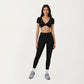 Short Sleeve Twist Front V-Neck Crop Active Top