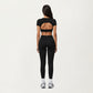 Short Sleeve Twist Front V-Neck Crop Active Top