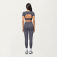 Short Sleeve Twist Front V-Neck Crop Active Top