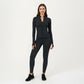 Long Sleeve Zip-Up Mock Neck Active Jacket with Thumbhole Cuffs