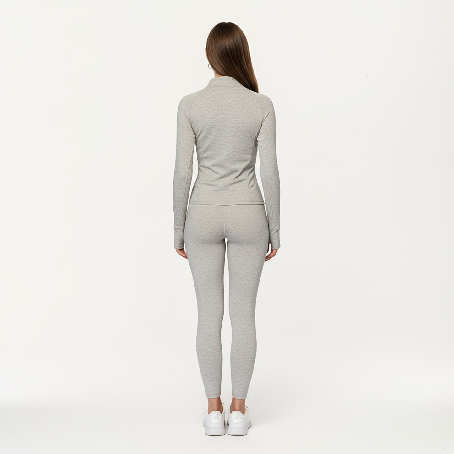 Long Sleeve Zip-Up Mock Neck Active Jacket with Thumbhole Cuffs