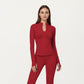 Long Sleeve Zip-Up Mock Neck Active Jacket with Thumbhole Cuffs