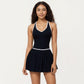 Pleated Tennis Dress with Contrast Trim and Built-In Shorts