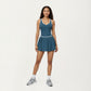 Pleated Tennis Dress with Contrast Trim and Built-In Shorts