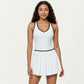 Pleated Tennis Dress with Contrast Trim and Built-In Shorts