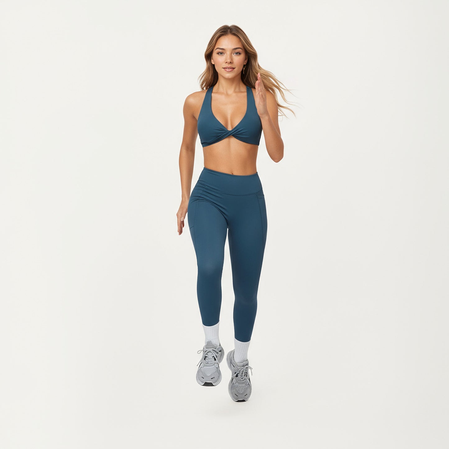 High Waist Full Length Leggings with Side Pockets and Smooth Compression Fit