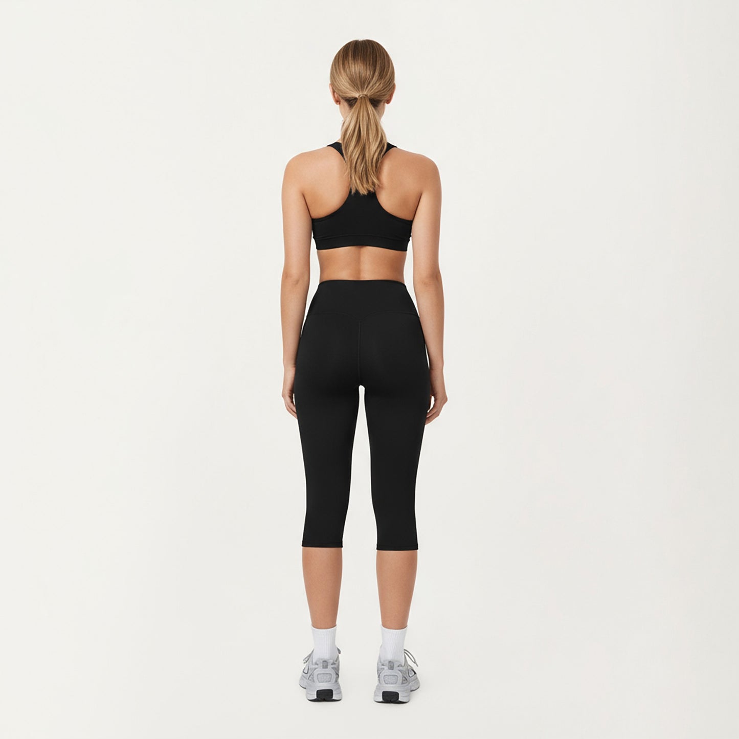 High Waist Capri Leggings with Smooth Compression Fit and Stretch Fabric