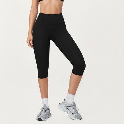 High Waist Capri Leggings with Smooth Compression Fit and Stretch Fabric