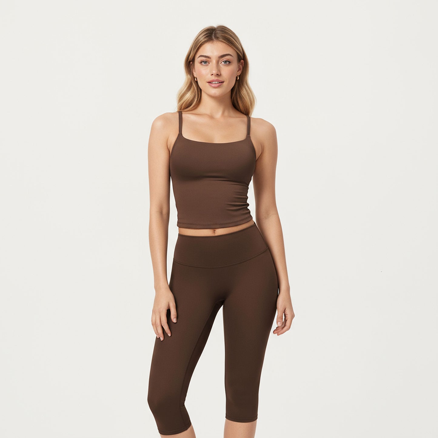 High Waist Capri Leggings with Smooth Compression Fit and Stretch Fabric