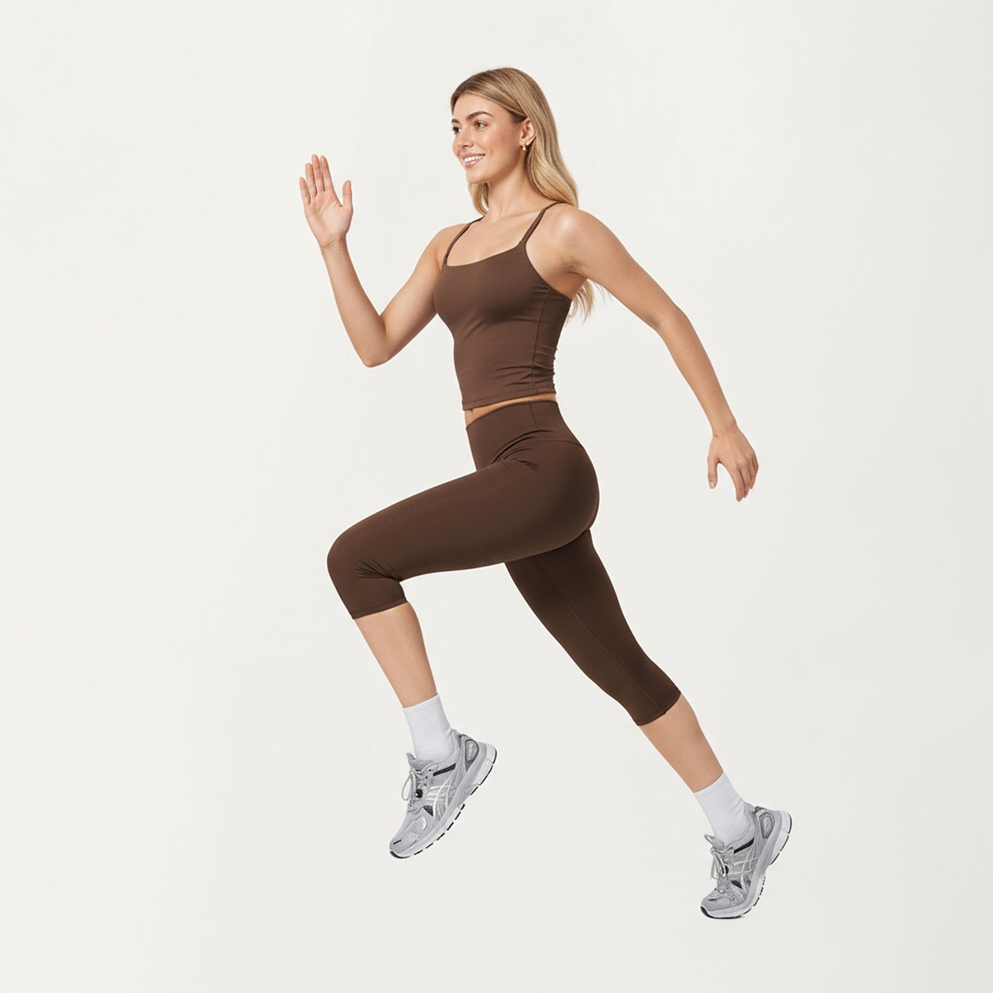 High Waist Capri Leggings with Smooth Compression Fit and Stretch Fabric