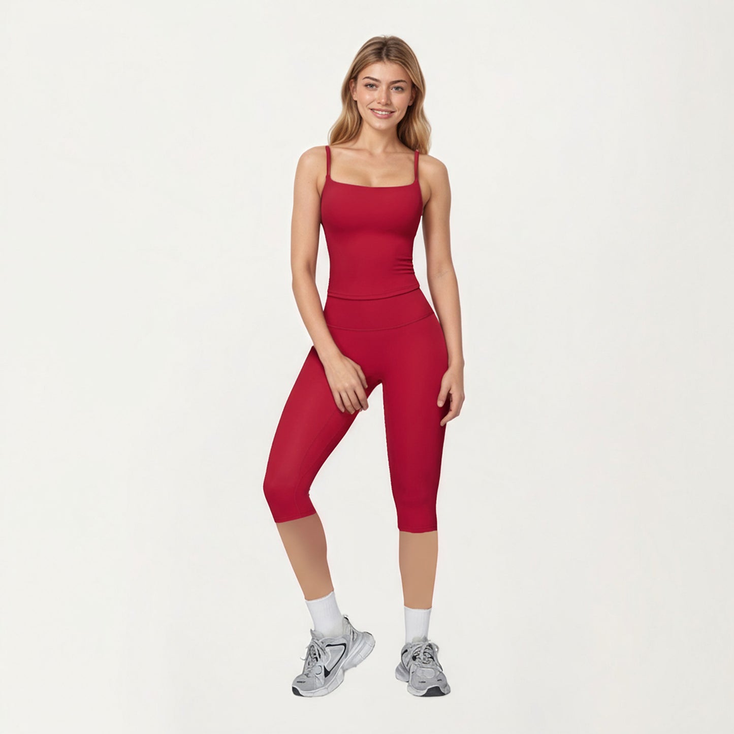 High Waist Capri Leggings with Smooth Compression Fit and Stretch Fabric