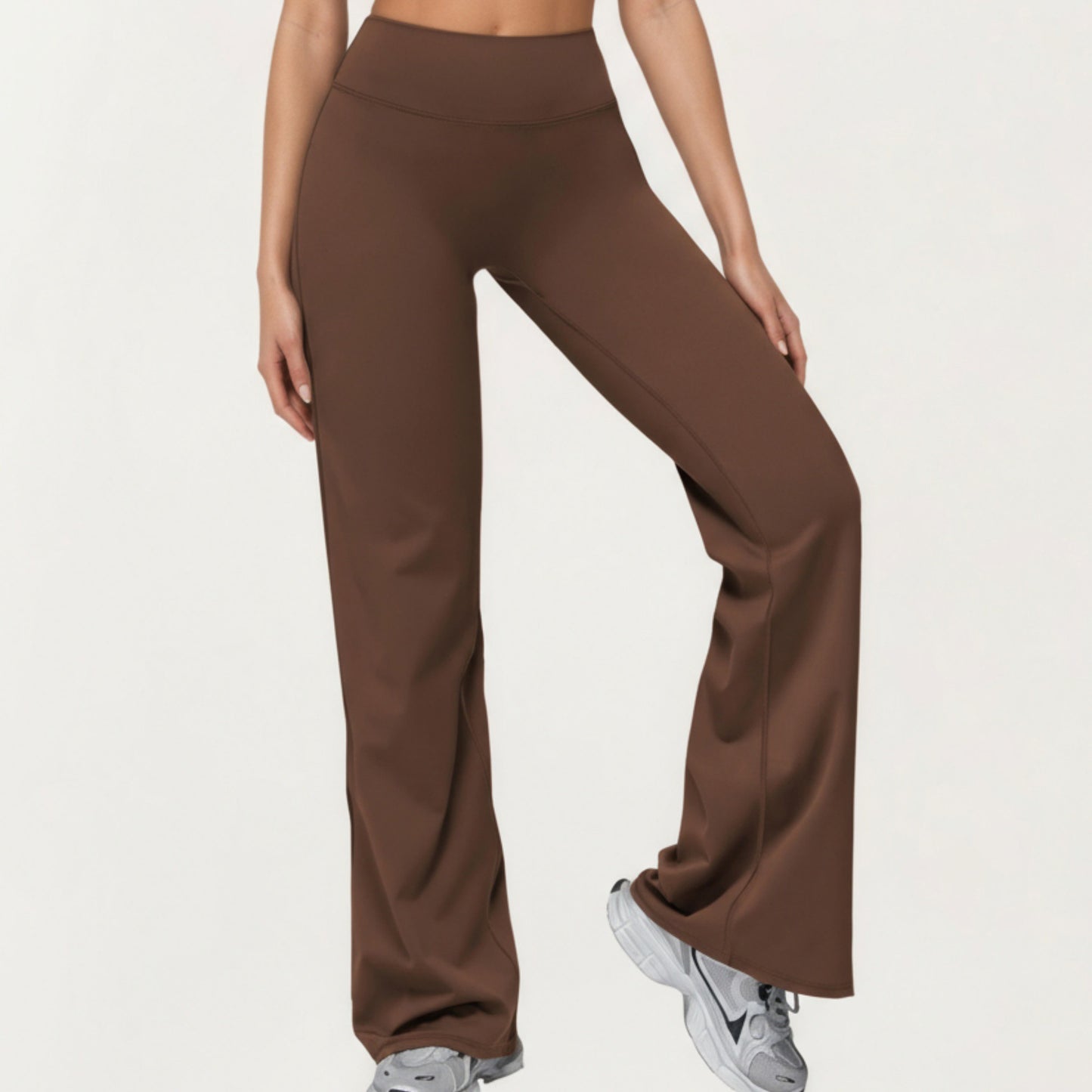 High Waist Flare Yoga Pants with Stretch Fabric and Smooth Compression Fit